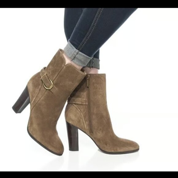 Veronica Beard Viv Suede Ankle Booties Brown Size 8.5 - Picture 1 of 5